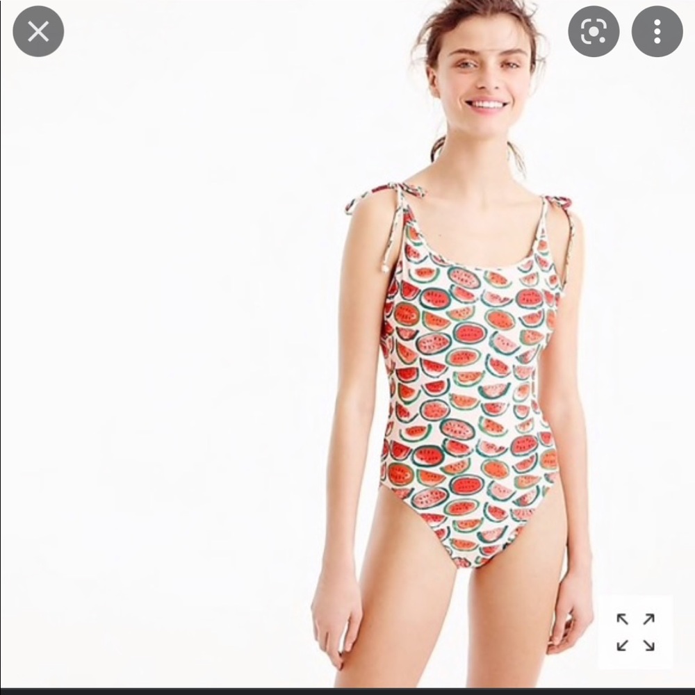 J. Crew Watermelon One Piece Swimsuit Bathing Suit Tie 8